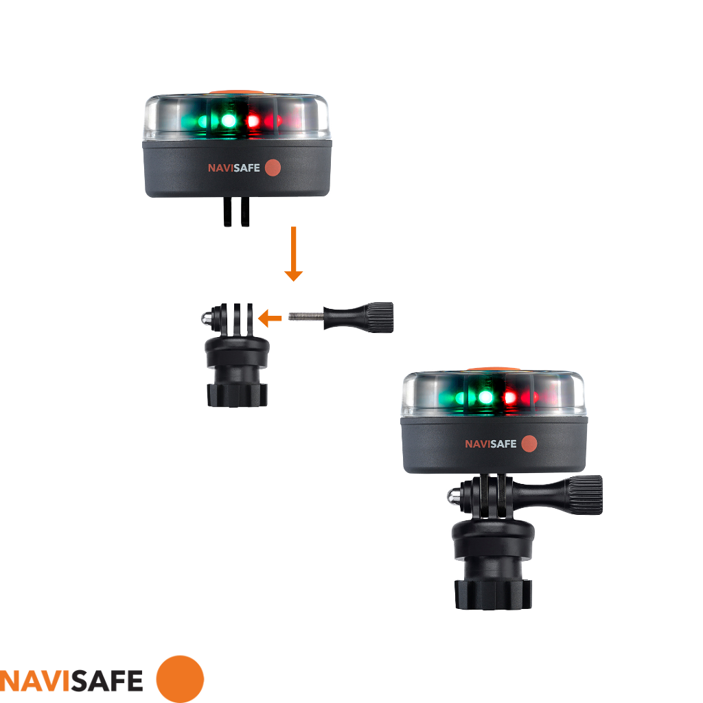 NAVISAFE Navilight Tricolor 360° - 2NM Portable Navigation Lights with Navimount Base