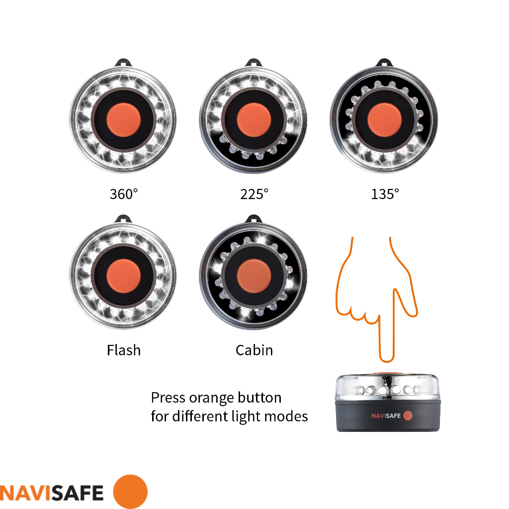 NAVISAFE Navilight 360° - 2NM Portable Navigation Lights with Navimount Base