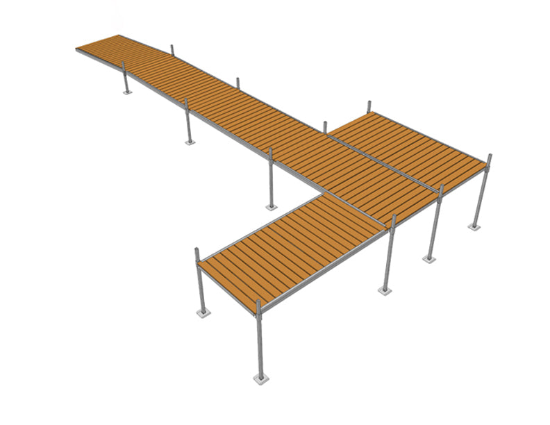 True North 40' Aluminum Dock with Single Patio and L Section