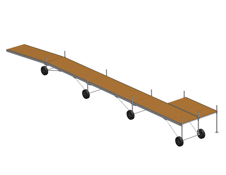True North 60' Aluminum Rolling Dock with Single Patio