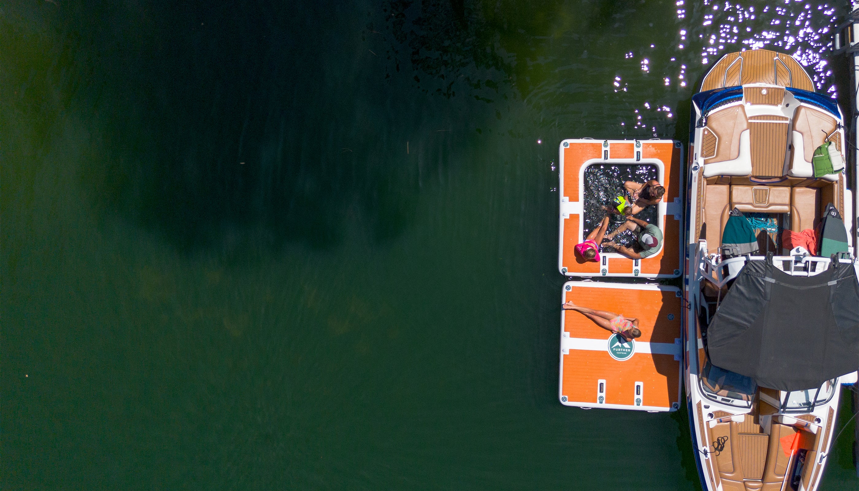 Further Custom Inflatable Mesh Water Hammock Floating Pop up Dock Avalon Pad Sun Lounge Aquadock Canadian Co