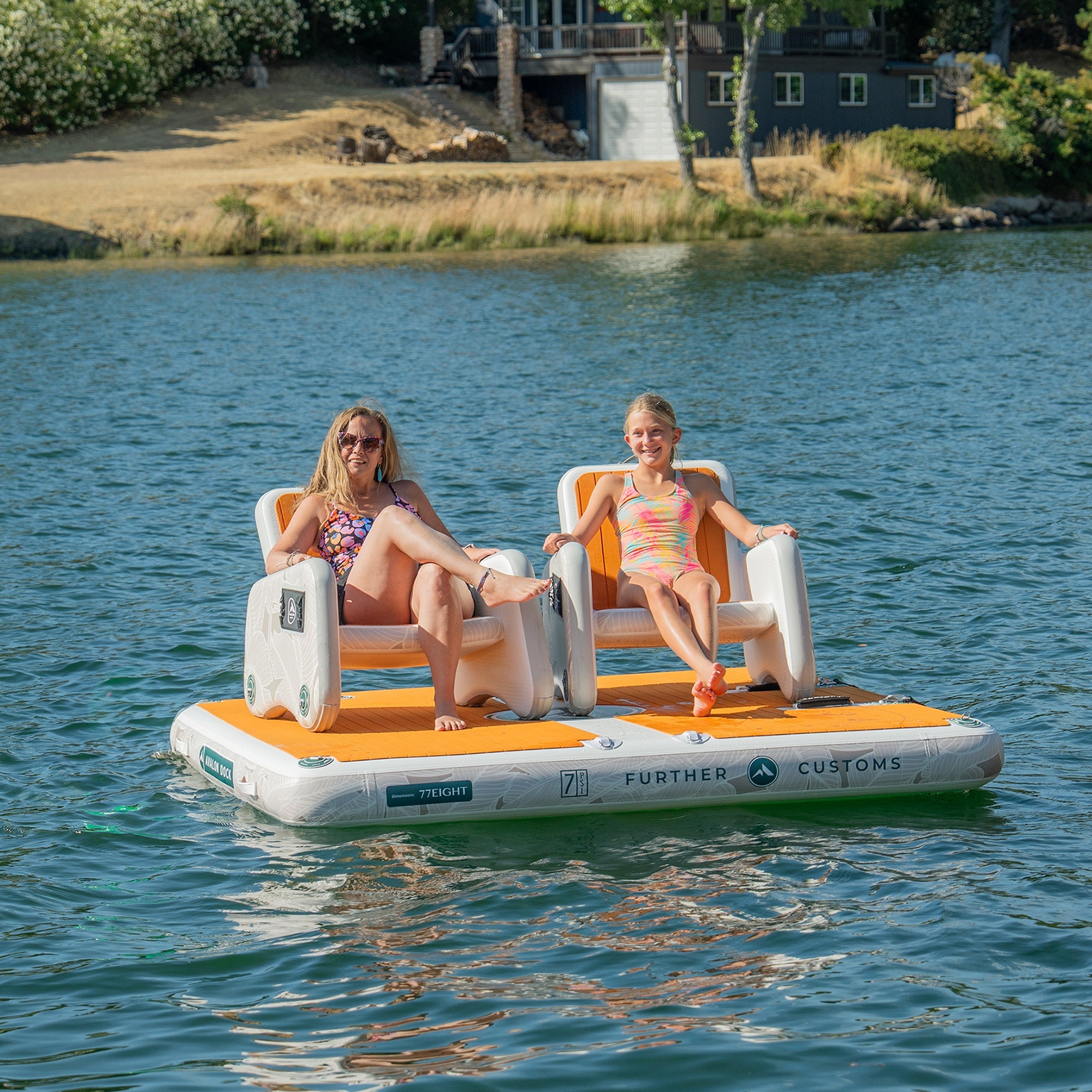 Floating Deck Inflatable popup Dock Chairs Cottage Toys Boat Show