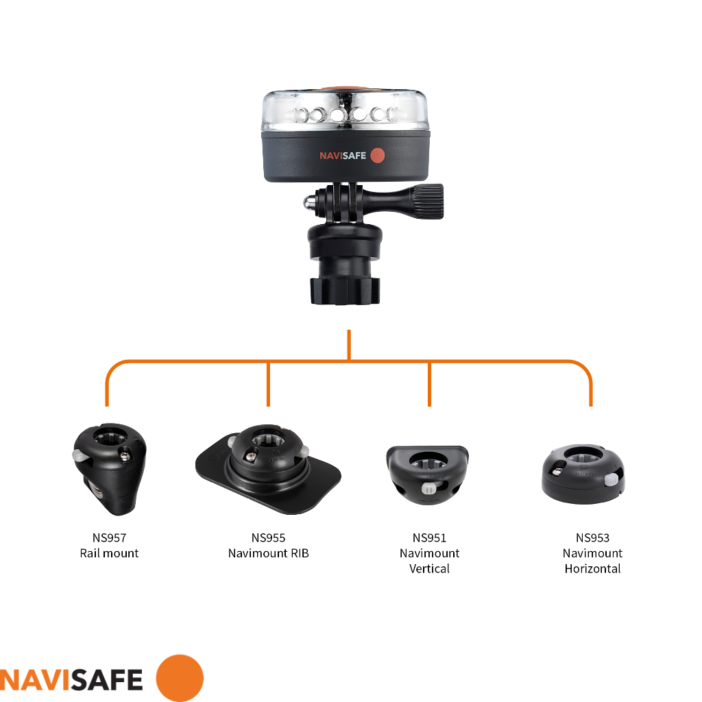 NAVISAFE Navilight 360° - 2NM Portable Navigation Lights with Navimount Base
