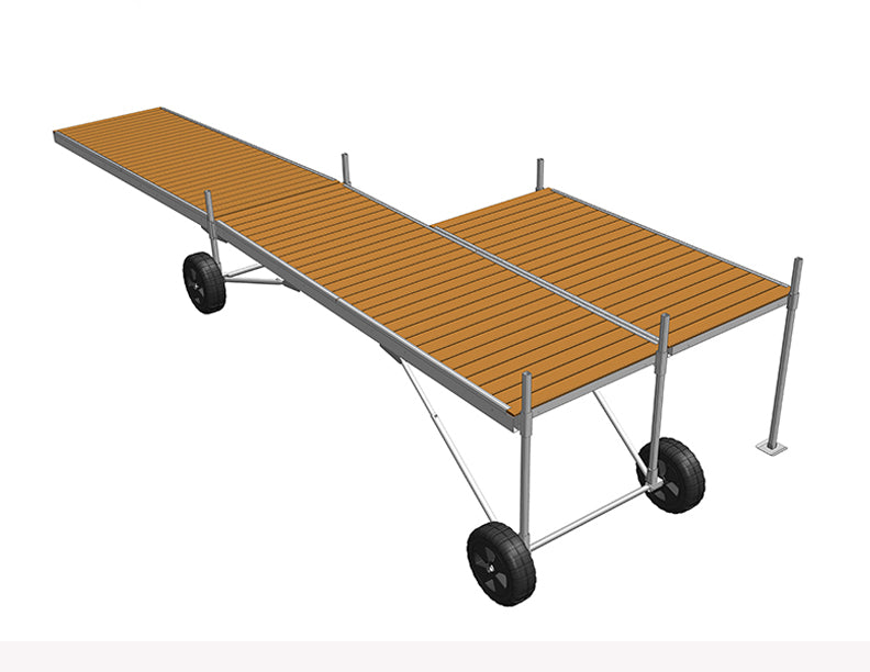 True North 30' Aluminum Rolling Dock with Single Patio