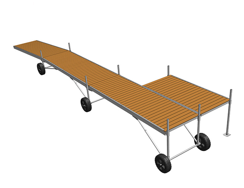 True North 45' Aluminum Rolling Dock with Single Patio