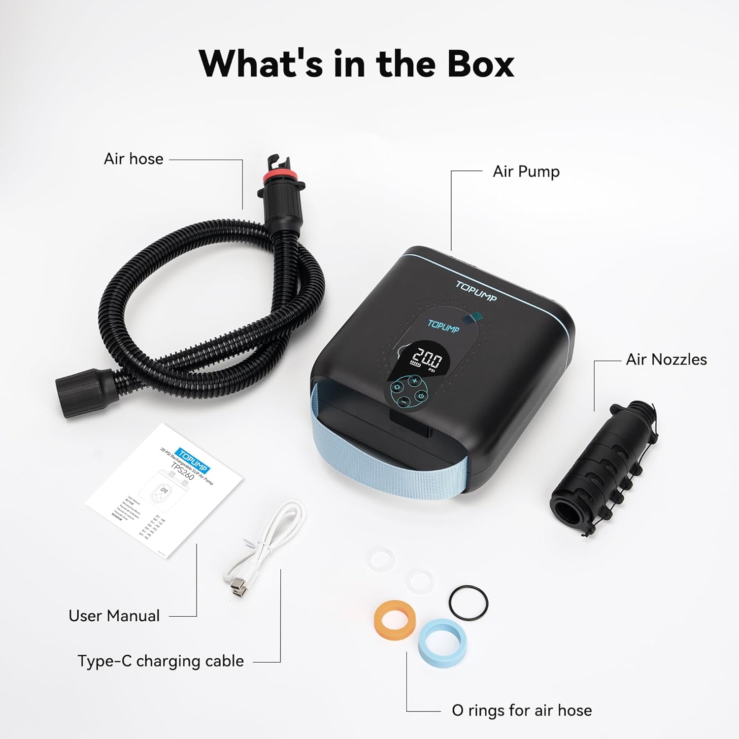 TOPUMP Portable Electric Rechargeable Pump
