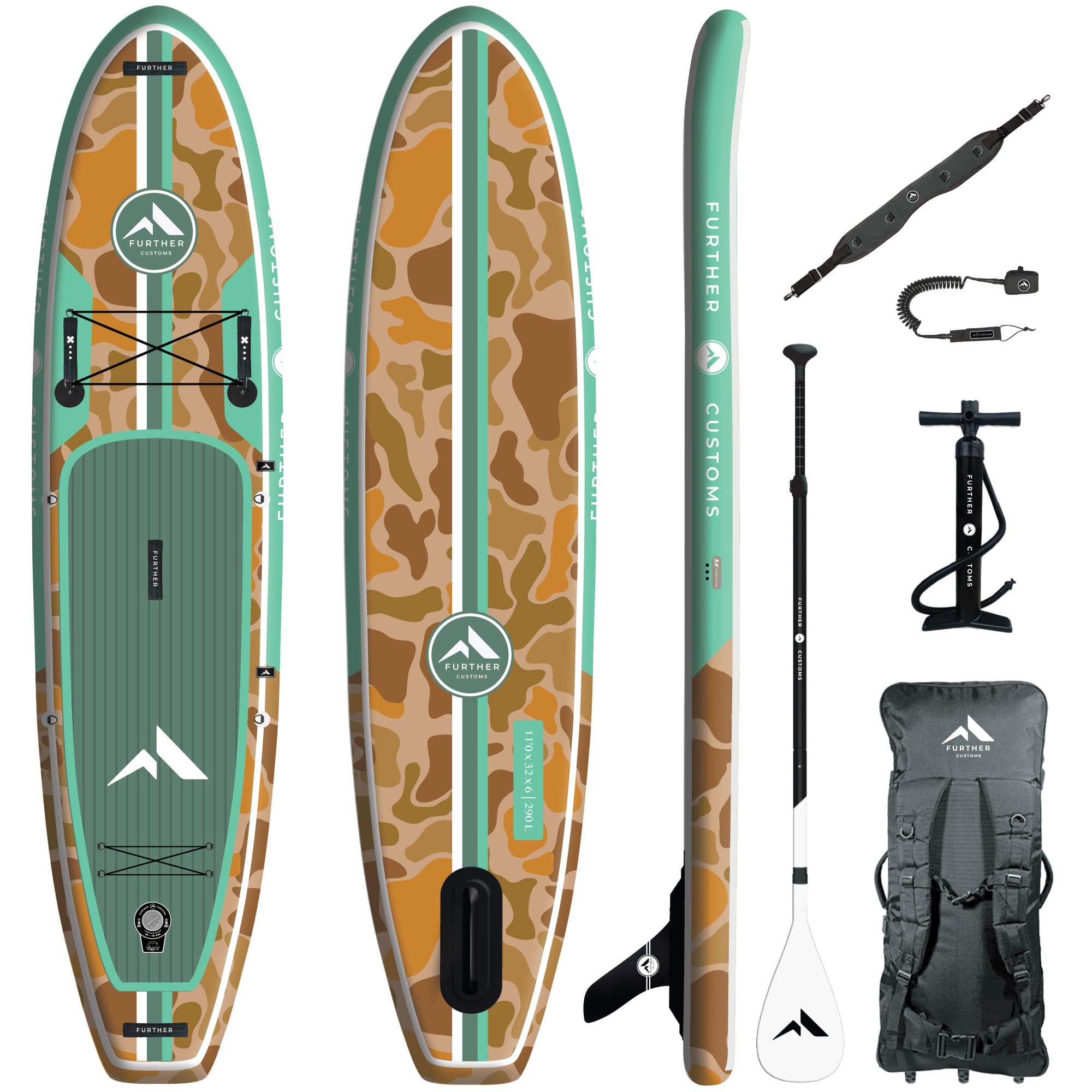 Further Customs Tamarack Sage Inflatable Paddleboard Kit