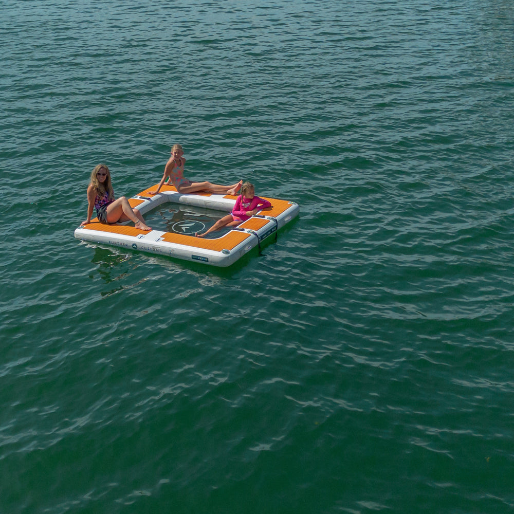 Further Customs 878 Avalon Pad Water Hammock Floating Swim Platform Lounge 778 Avalon Inflatable Dock popup pop up Deck Relax in Sun and Chill in Best for Boaters Marine Aqua Tulloch Lake Connection Dippin 