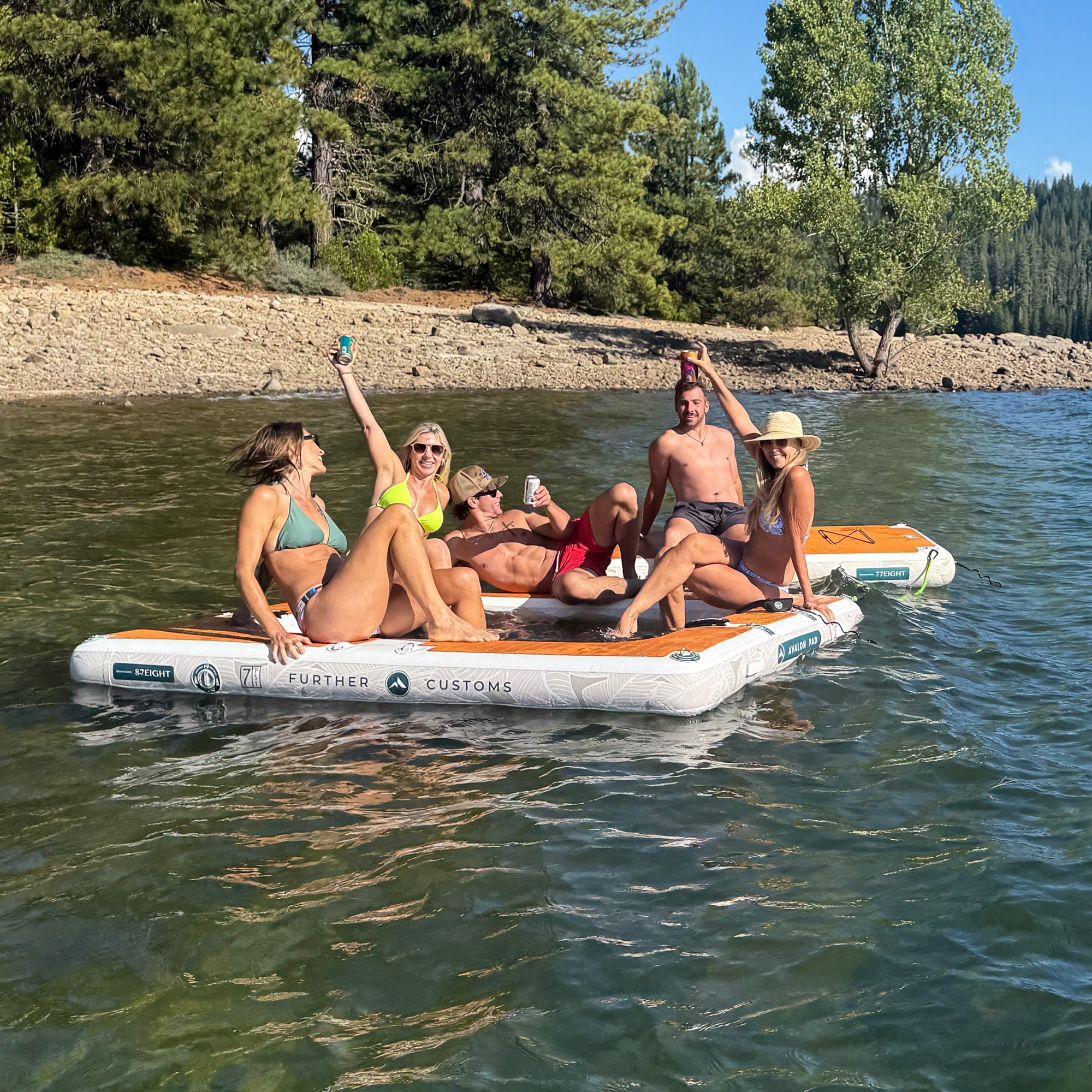 Further Customs 878 Avalon Pad Mesh Water Hammock Sun Lounge Chill Deck Inflatable Hangout Aquadock