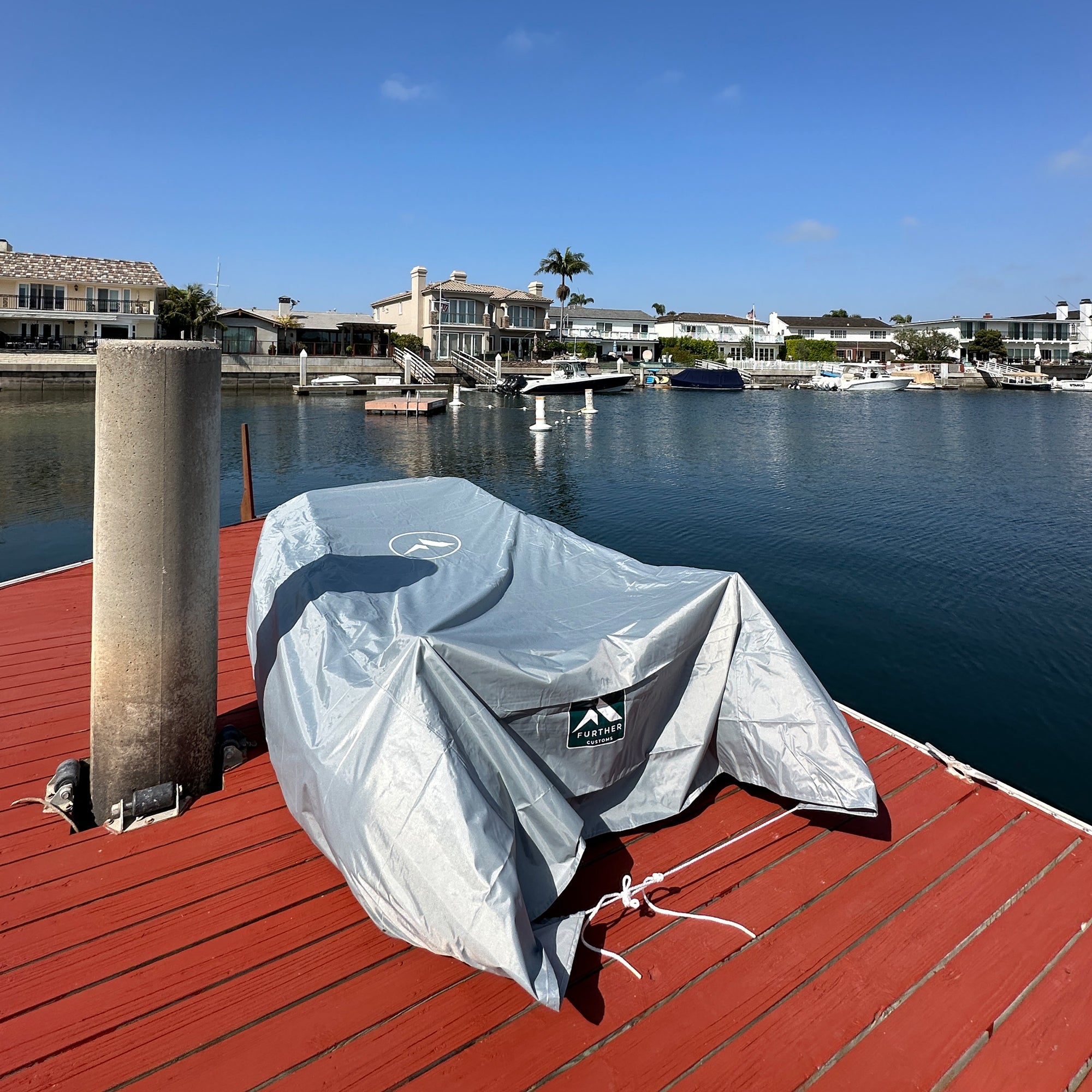 Further Customs Inflatable Catamaran UV Protective Boat Cover Newport Beach California Harbor Back Bay