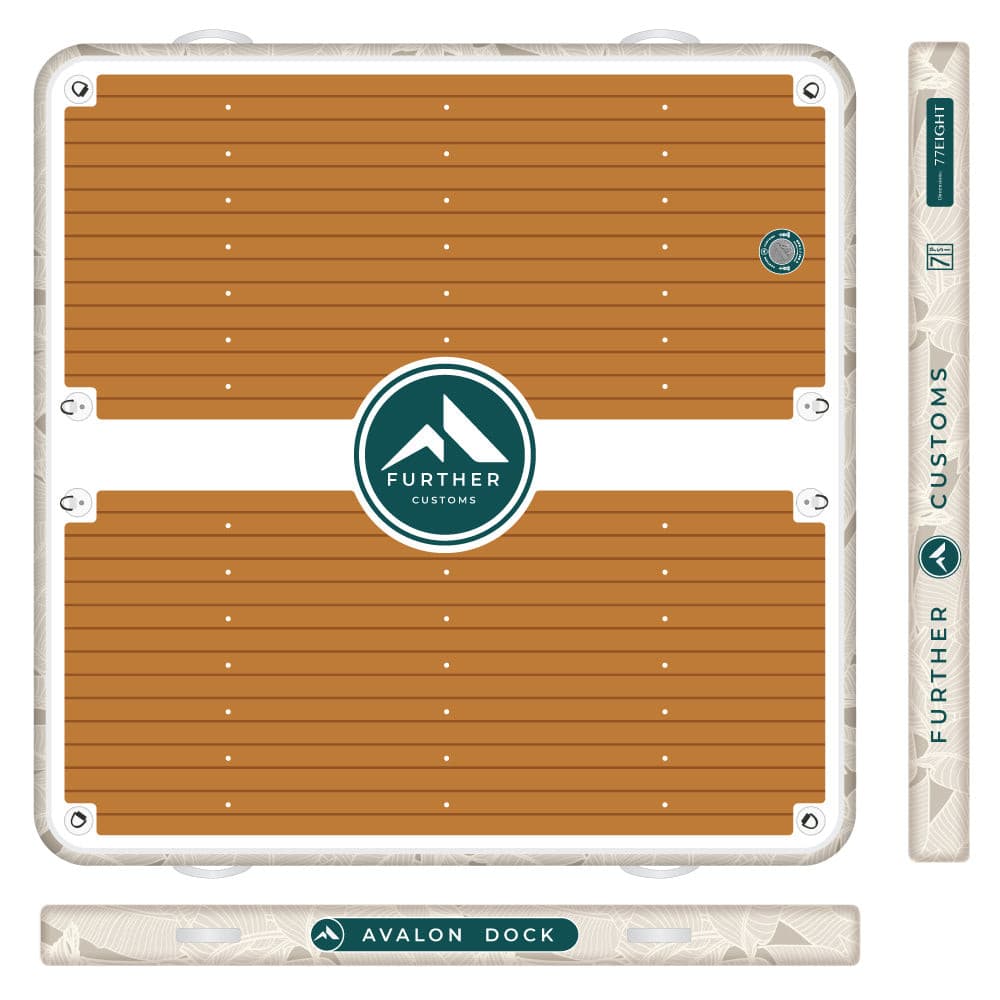 Further Customs 778 Avalon Inflatable Dock Swim Platform Swimstep PopUP Floatable Deck Freshwater Lake Swim Up PopUp Dock Hangout Floating Water Mat 8 inch Square