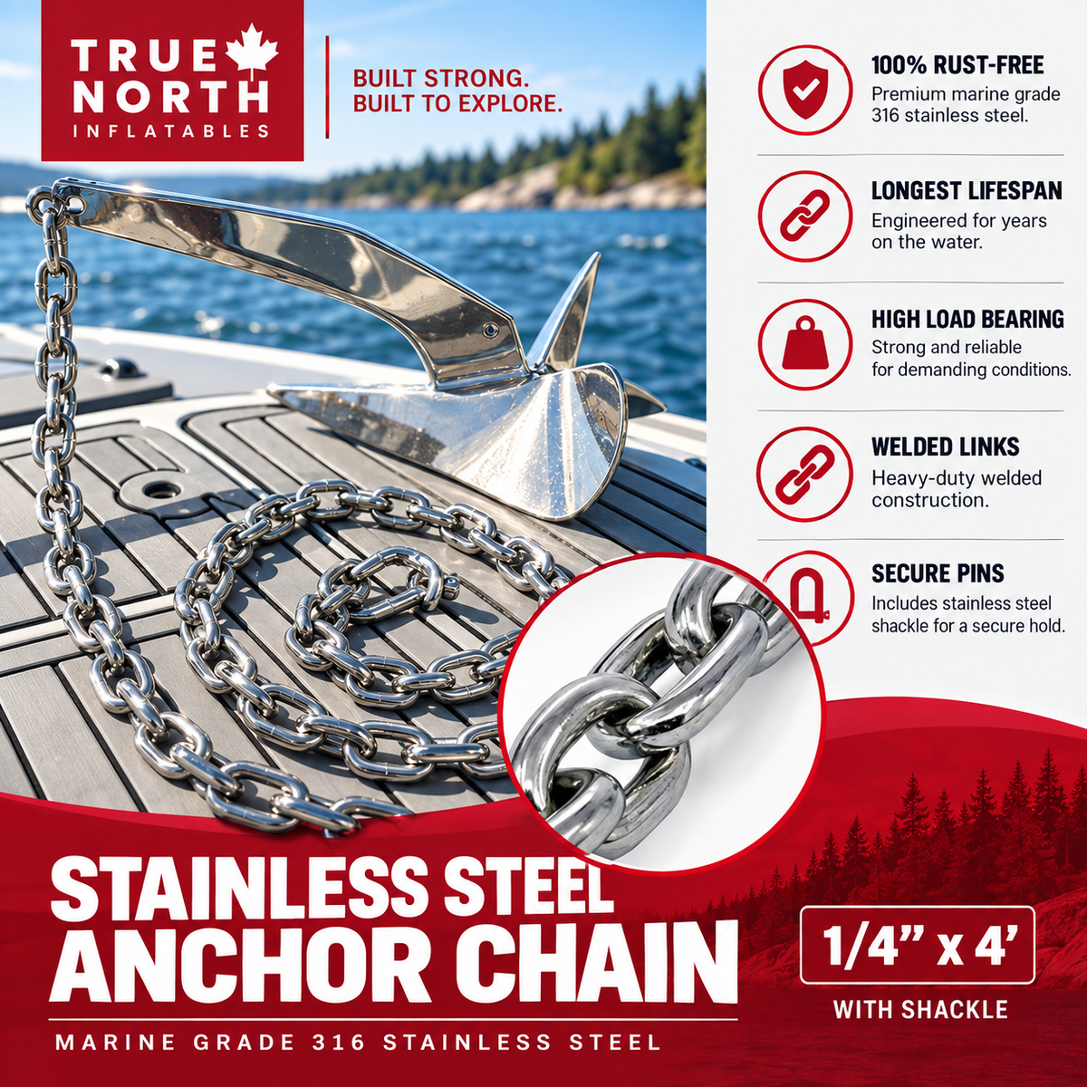 Premium 316 Stainless Steel Anchor Chain
